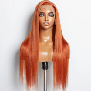24 Inches Ginger 13x4 Lace Front Straight Wig Pre-Plucked 150% Density
