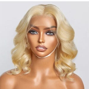 Pre Plucked Blonde Body wave Lace Front Wig-150% Density 12-14Inch