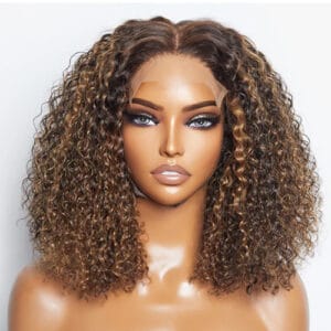 14inch 5x5 Lace Closure Kinky Curly Brazilian Wig -150%