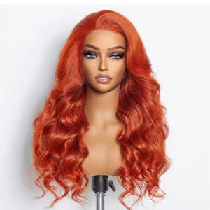 24 Inches 13"x4" Body Wavy Wear & Glow Glueless #Orange Lace Frontal Wig